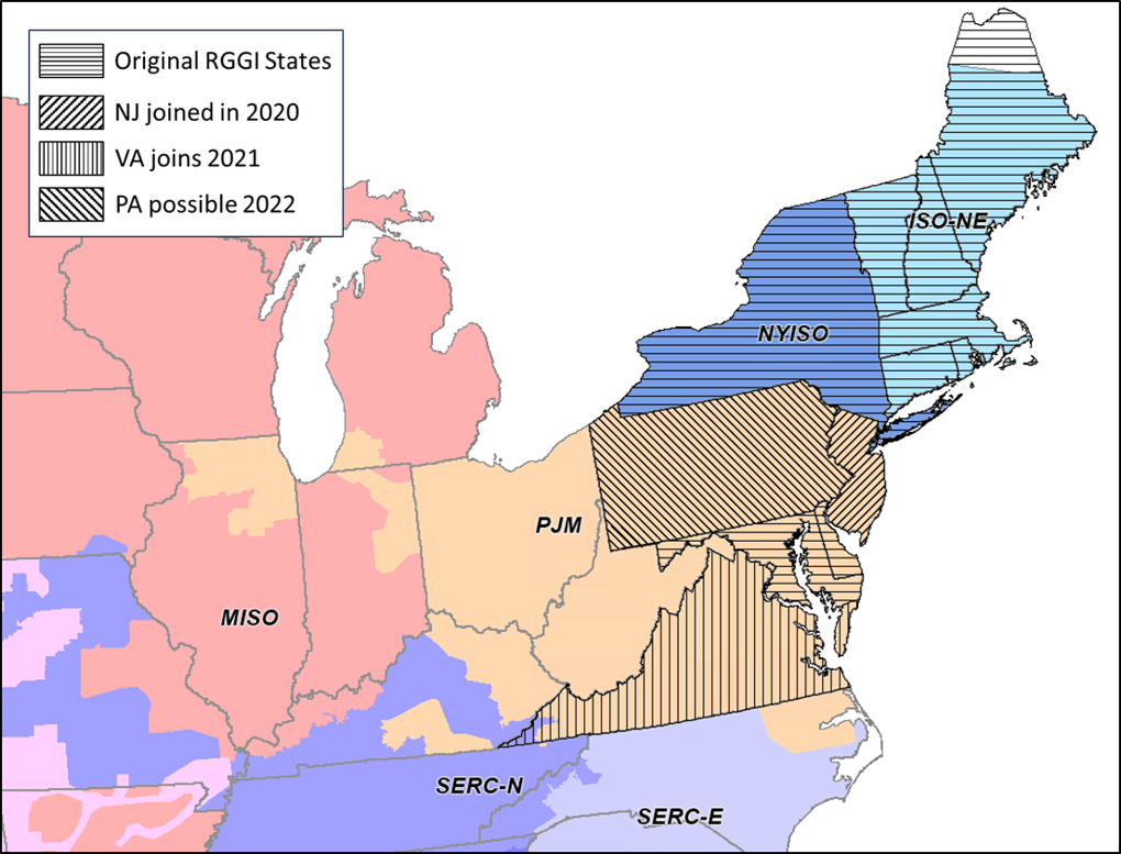 RGGI Coverage Map by State and Service Area Regional Greenhouse Gas Initiative